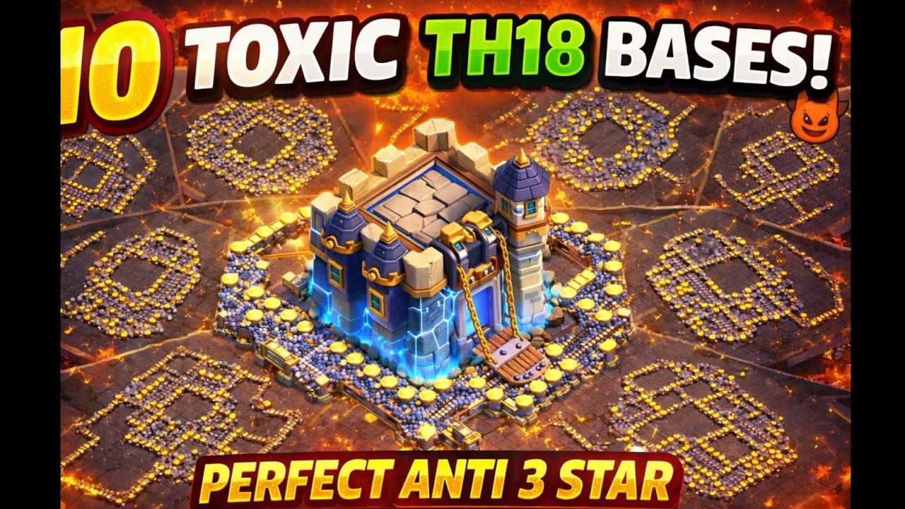 10 INSANE TH18 Toxic Base Layouts 🔥 | Th18 war base | Th18 legend+CWL bases | Th18 Anti 3 Star bases
