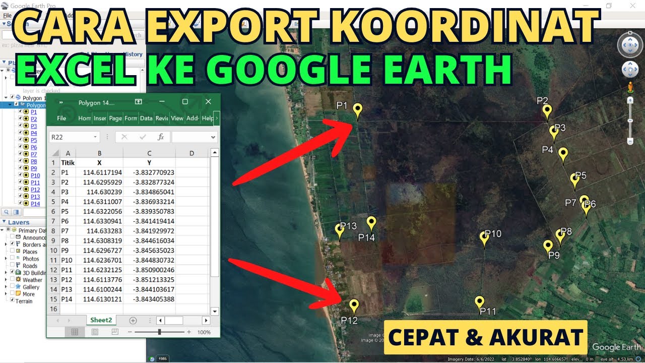 Cara Memasukkan Titik Koordinat dari Excel ke Google Earth