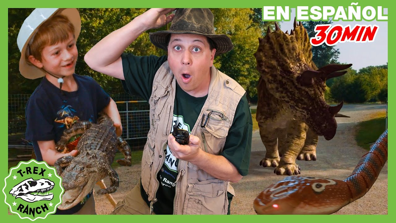 Caimanes chulos y reptiles en parque natural | Videos de dinosaurios y juguetes para niños