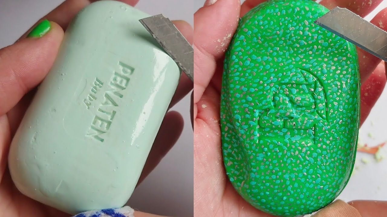 Soap Carving ASMR Relaxing Sounds no talking Satisfying ASMR Video #soapcarving #soapcuttingvideo