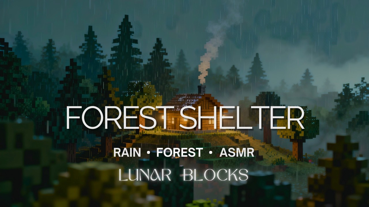 Minecraft Forest Rain — Warm House & Quiet Night (ASMR 30 min)