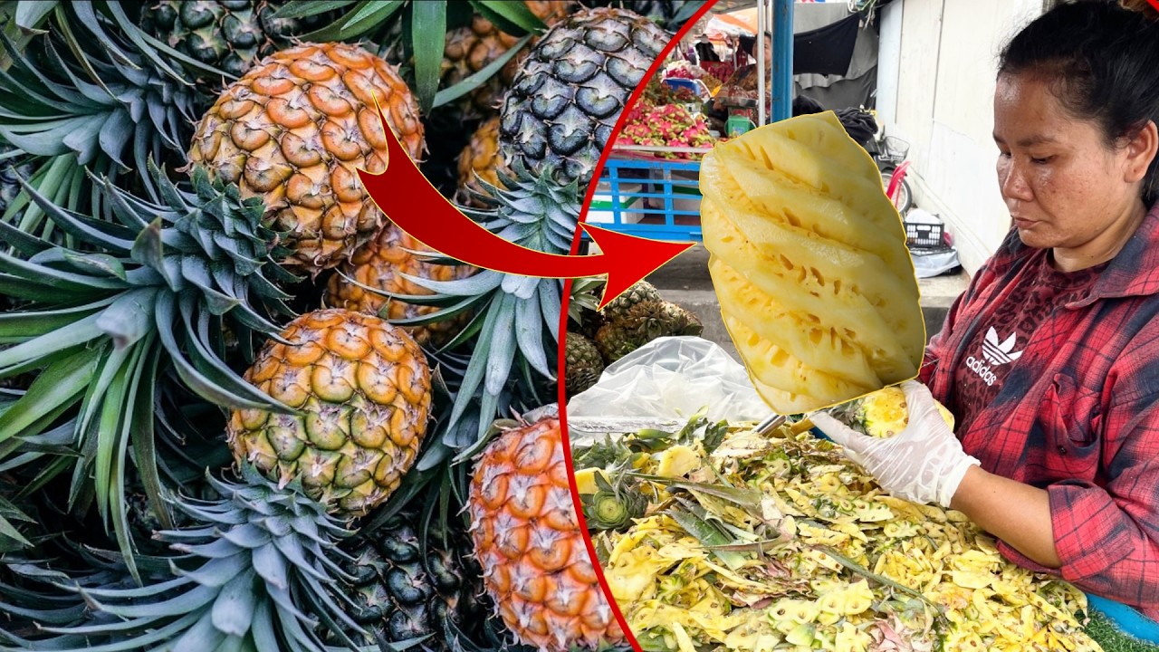 Amazing !! Wonderful Khmer women - Fruit Cutting Skillsfruit || Pineapple Cutting in Cambodia