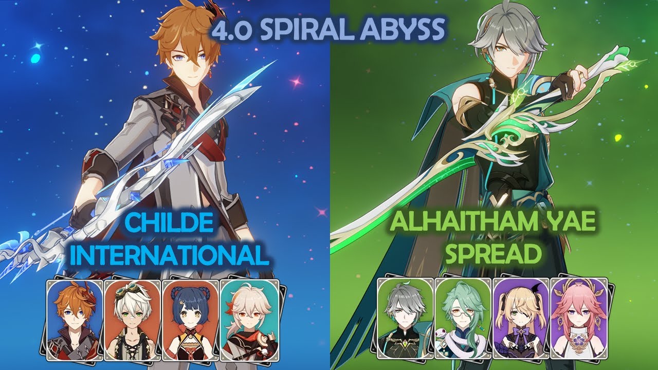 4.0 Spiral Abyss Childe International & Alhaitham Yae Spread Genshin Impact