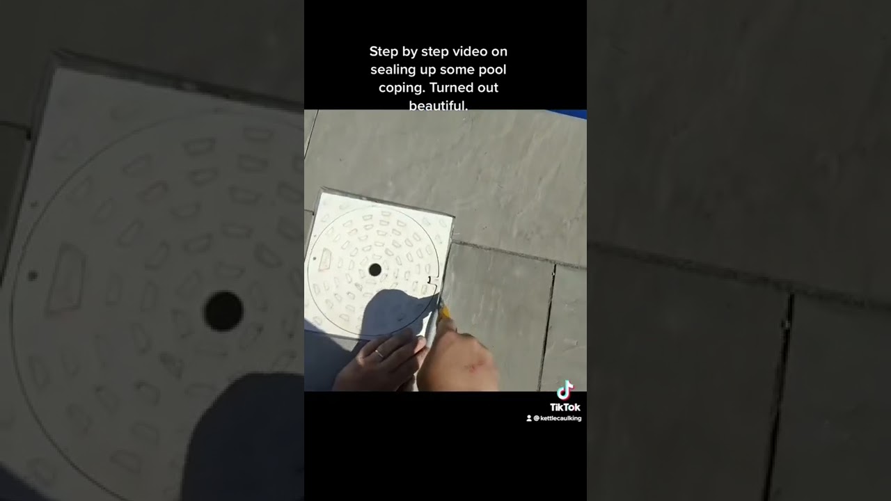 Step by step how to caulk pool coping.#trending #viral #caulking #irionamerica #dowsil #cws #cs2