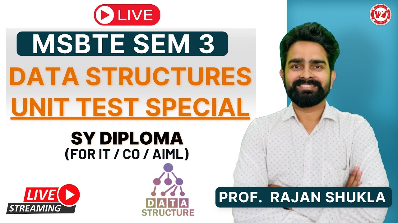 DSU - UNIT TEST SPECIAL LECTURE - 1 | MSBTE SEM 3 - DATA STRUCTURES | LIVE | DSU-22317 | SY DIPLOMA