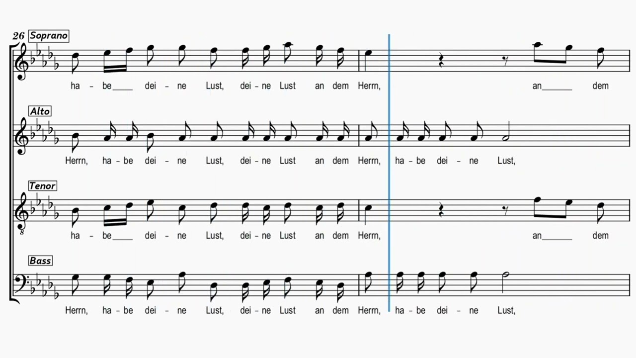 [Bass]Homilius, HoWV V.42 [D flat major], Habe deine Lust dem Herrn