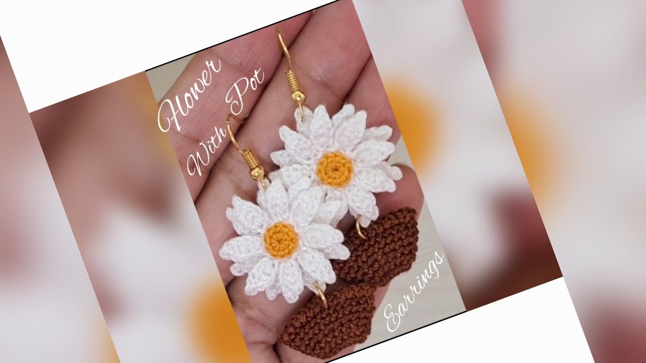 FLOWER WITH POT EARRINGS | VERY EASY TO MAKE | CUTE EARRINGS | CROCHET