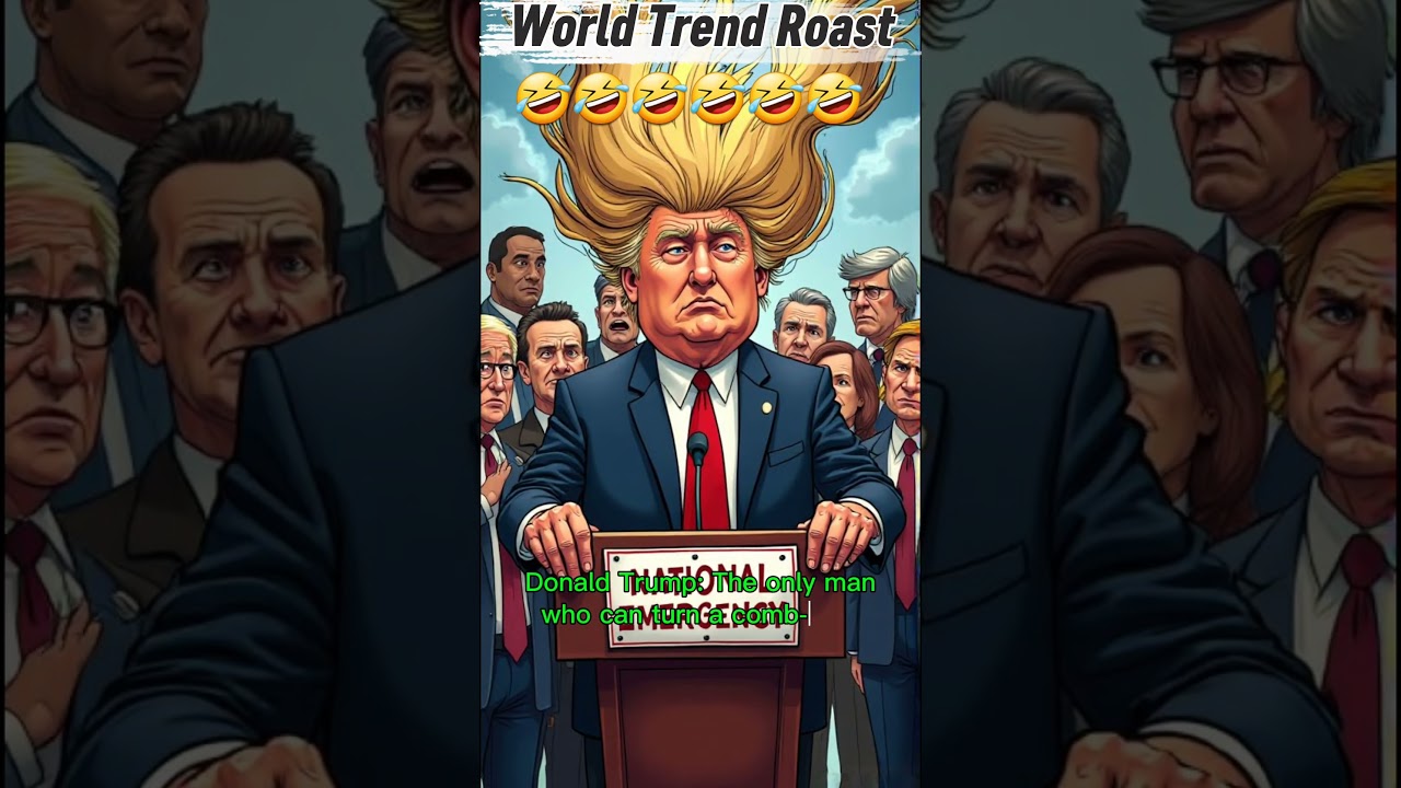 Trump's Comb-Over Crisis: A National Emergency? #trumproast #globaltrendroastshorts
