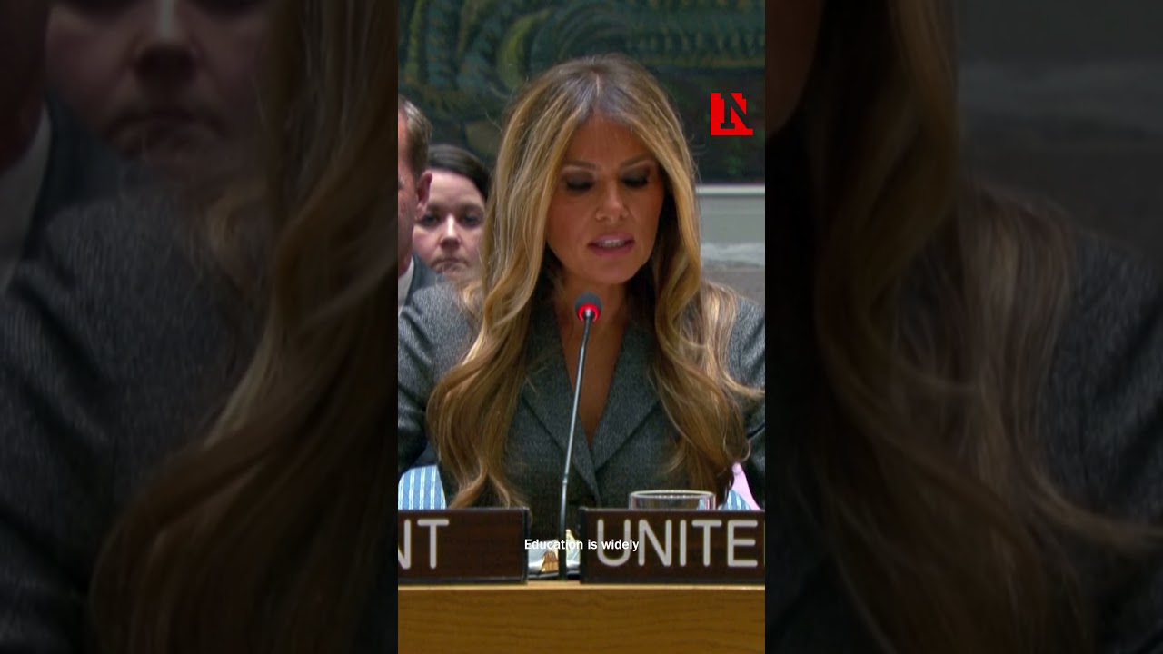 Мелания Трамп председательствует на заседании Совета Безопасности ООН по вопросам детей в условия...