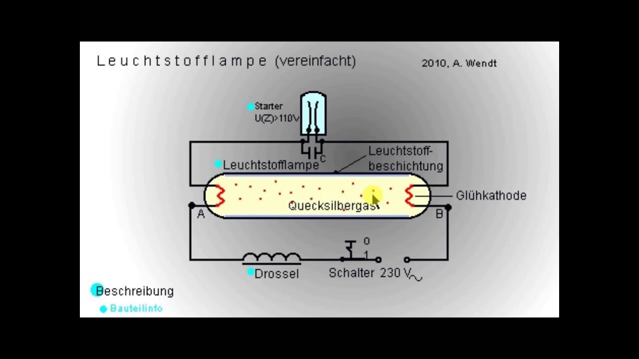 Leuchtstoff- und Energiesparlampe (vereinfacht)