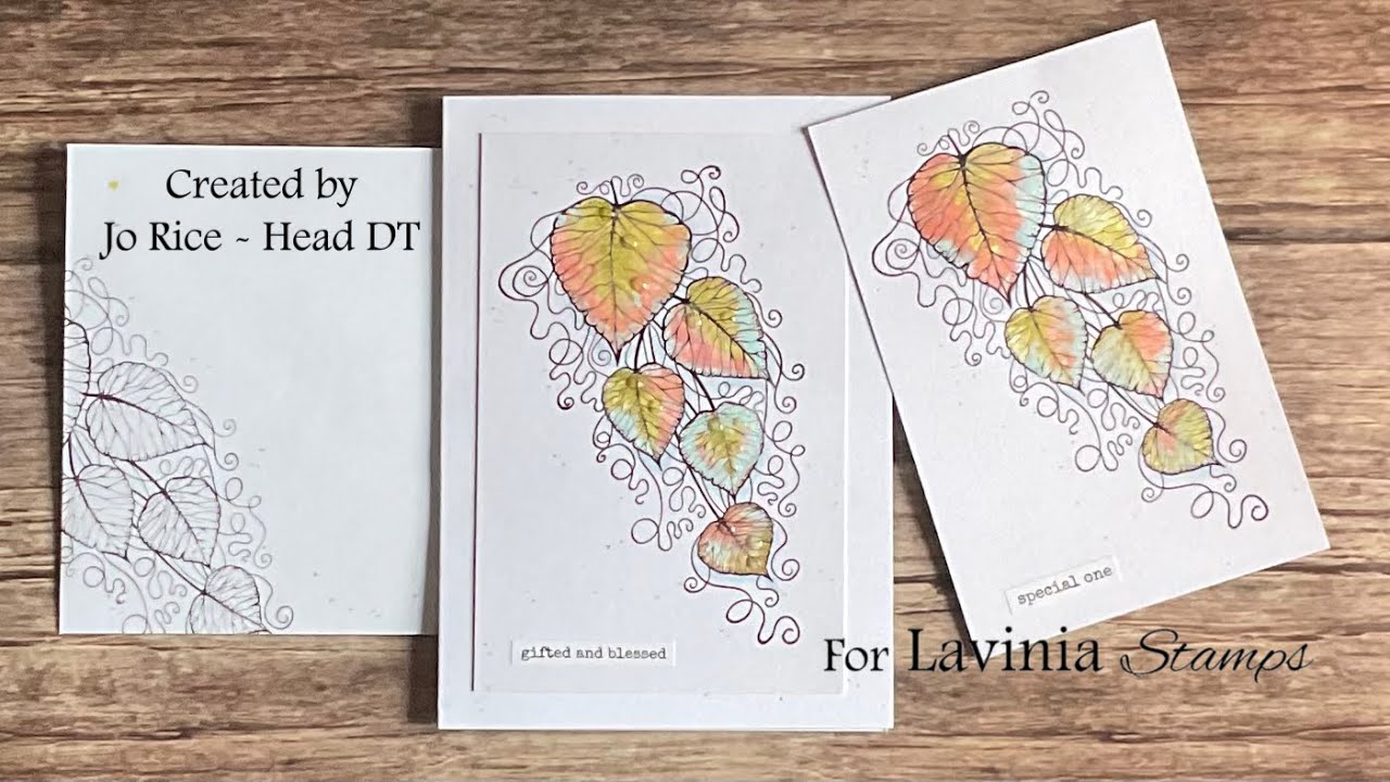 Forest Leaf stamp & Acrylic chalk paints by Jo Rice #laviniastamps #acrylic painting #cardmaking