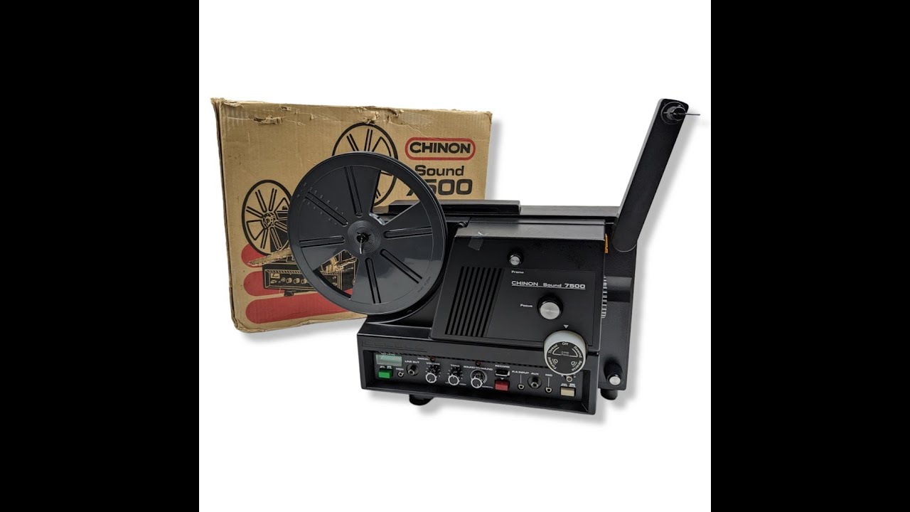 Chinon Sound 7500 8mm Projector Japan in Original Box w/ Test video