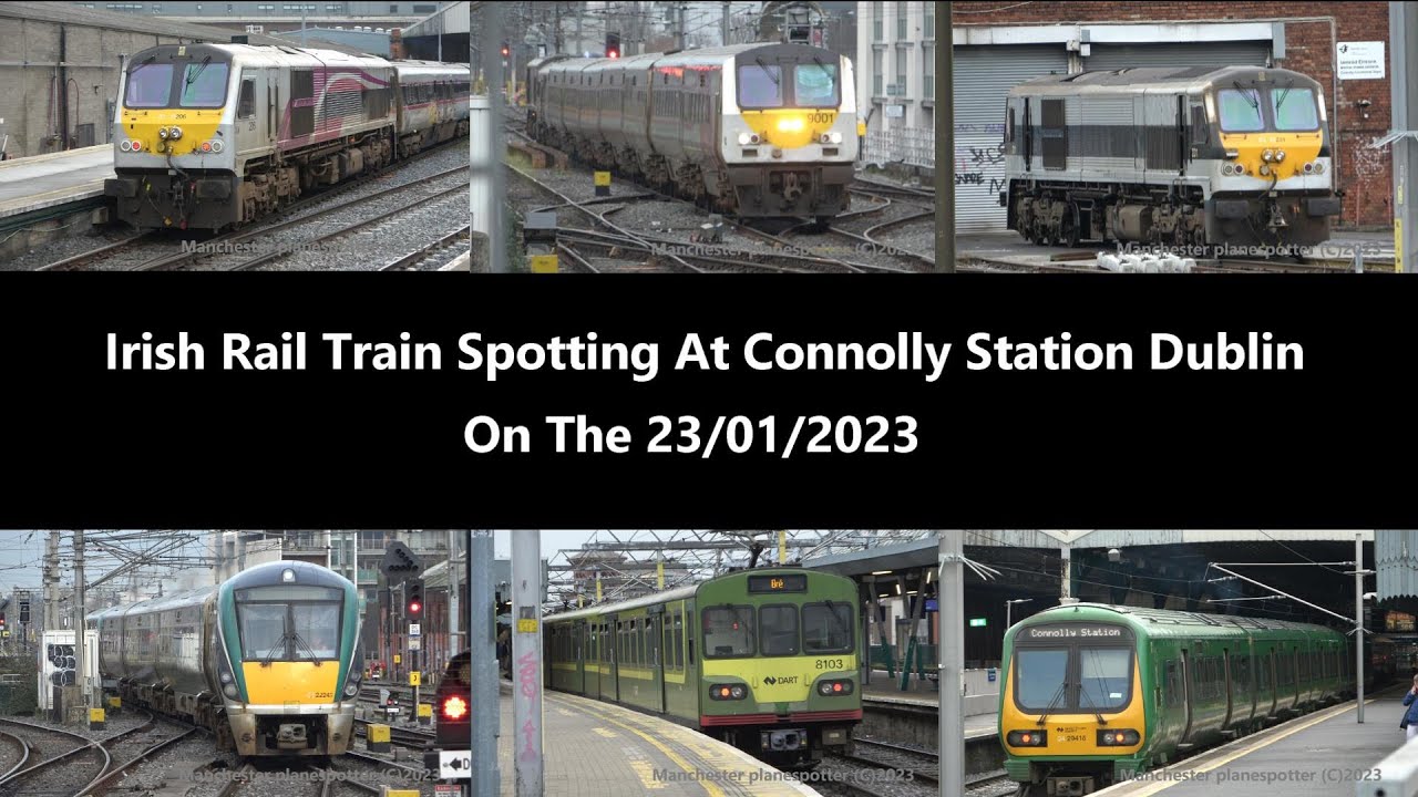 (4K) Irish Rail Train Spotting At Connolly Station Dublin On The 23/01/2023