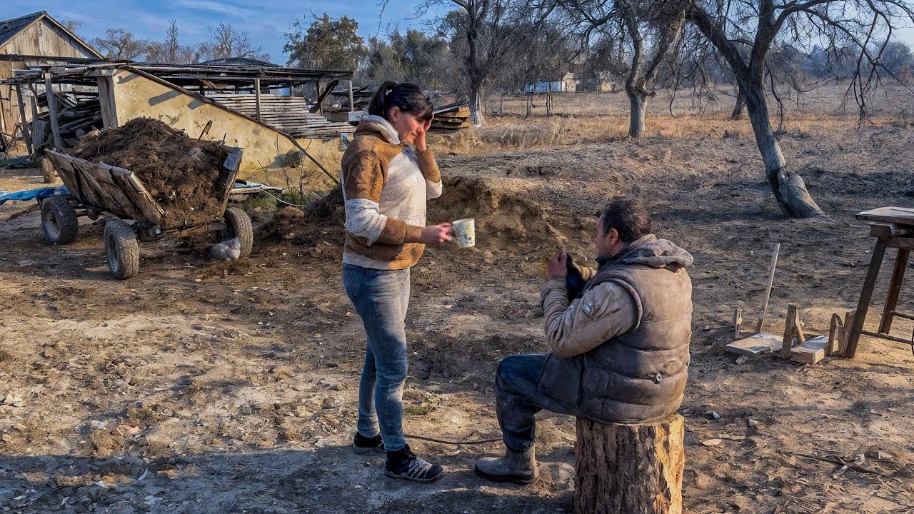 End of Winter in Ukrainian Village & We Take Fertilizer to the Field and a Delicious Dinner