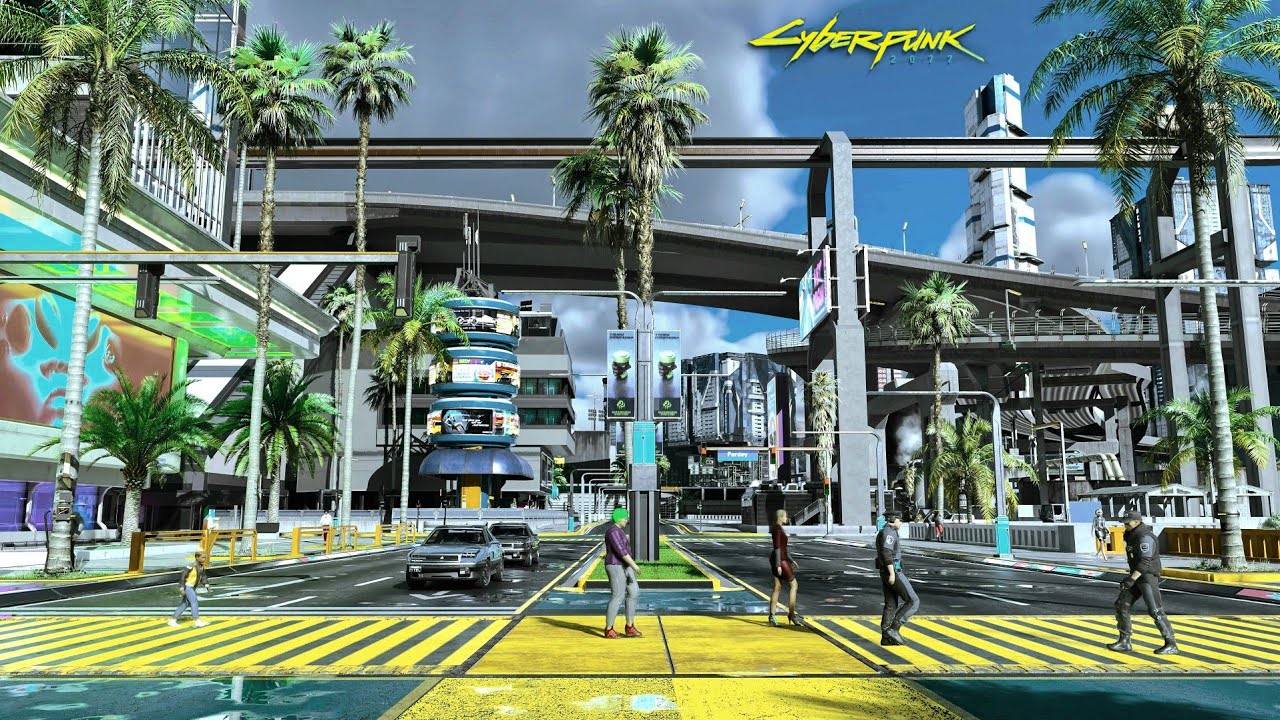Immersive Daylight Walk &ndash; Santo Domingo to Westbrook &ndash; Cyberpunk 2077 | 4K RTX No HUD