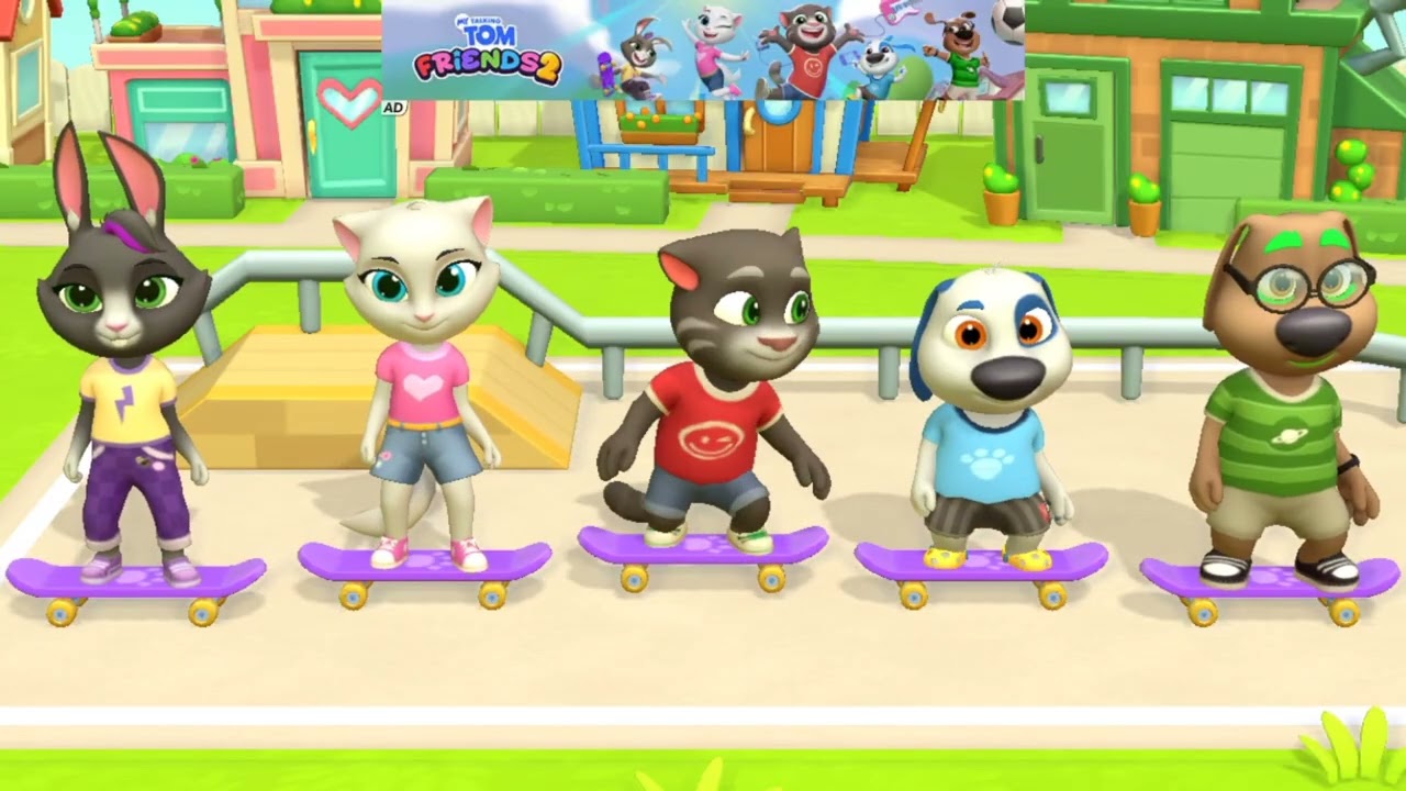 Talking Tom Friends Skateboard Race 🛹 | Funny Cartoons for Kids | Who Wins the Challenge 