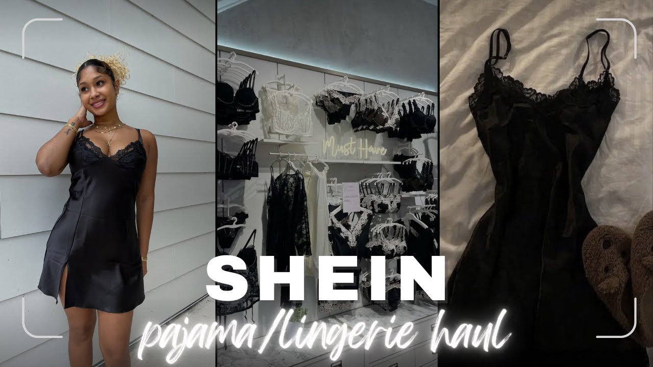 SHEIN SILK PAJAMAS TRY ON HAUL | PETITE LINGERIE & LOUNGEWEAR REVIEW