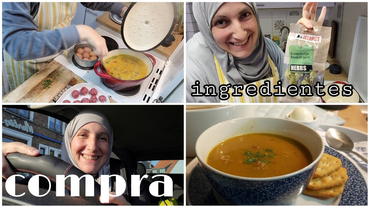 Sopa de tomate con albóndigas típica belga (tomatensoep met balletjes)