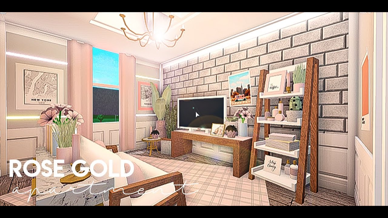 Bloxburg || Rose Gold Apartment 45k + VOICEOVER(pls dont bully me)|| House Build
