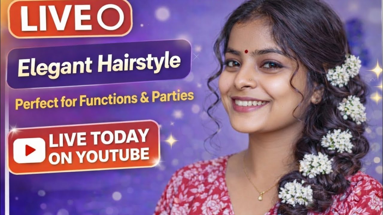 😍 Elegant Braid Hairstyle for Functions & Parties | Easy Hairstyle LIVE Tutorial ✨🌸 