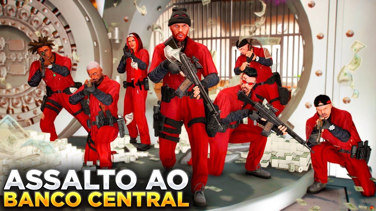 GTA V: VIDA DO CRIME - ASSALTO MILIONÁRIO NO BANCO CENTRAL DA CIDADE!💰 (REPRISE)