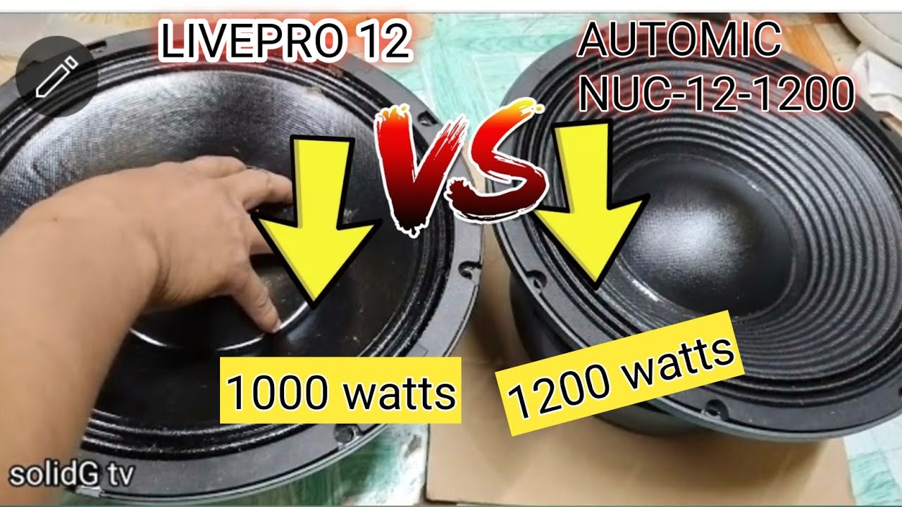COMPARISON, LIVEPRO 12 VS AUTOMIC NUC-12-1200 SPEAKERS