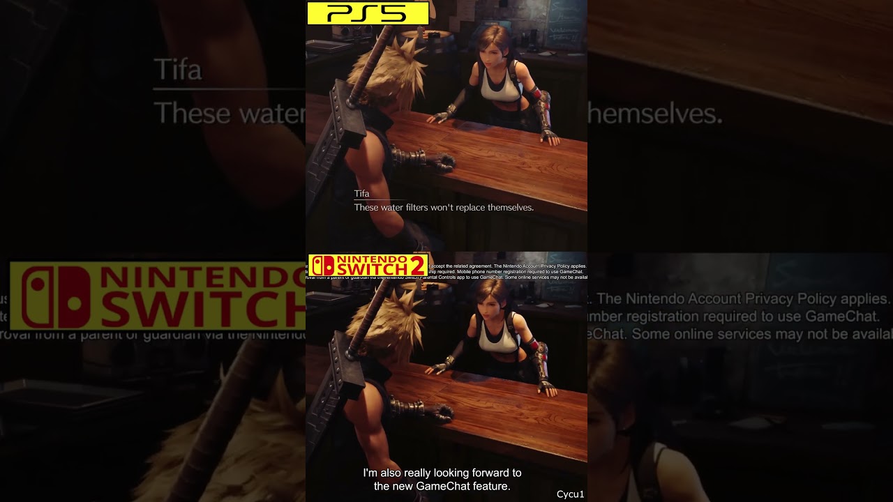 Final Fantasy 7 Remake Intergrade Nintendo Switch 2 vs PS5 Early Graphics Comparison - Tifa