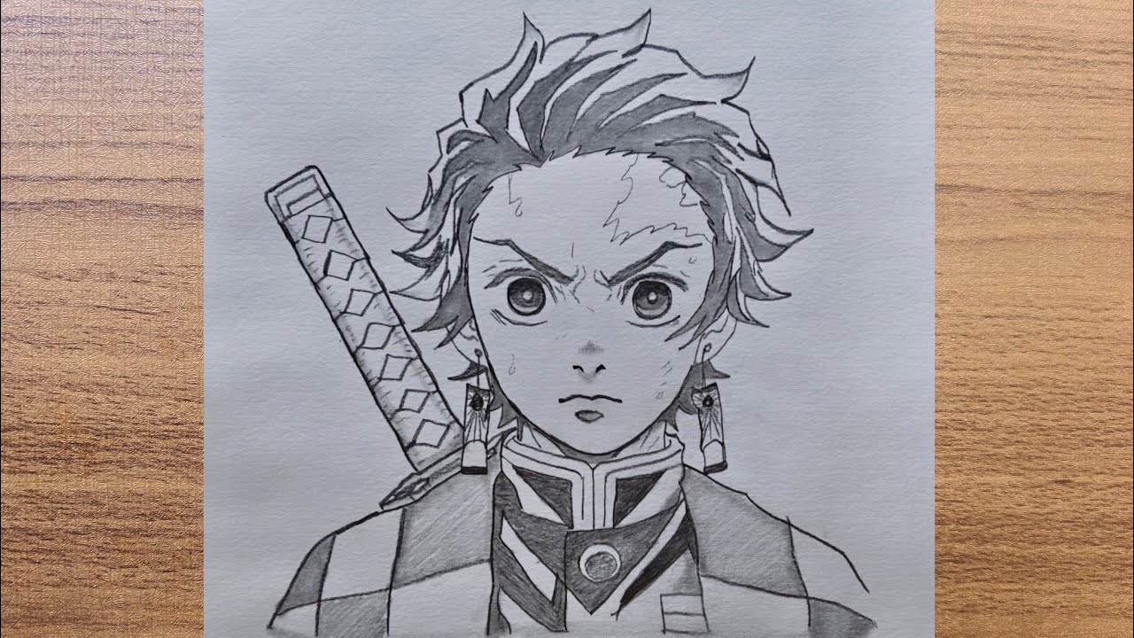 How to Draw Tanjiro Kamado from Demon Slayer || Pencil Sketch Art || Easy Anime Drawing 