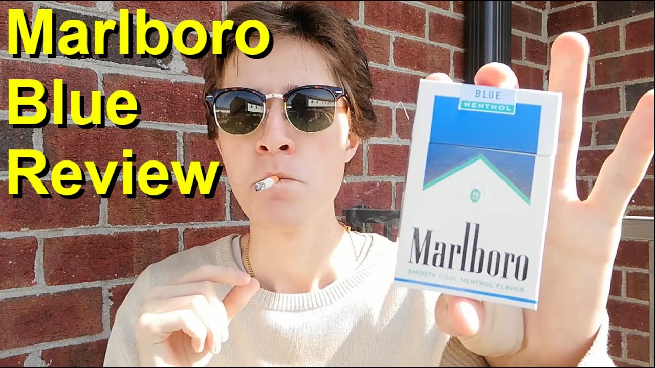 Smoking a Marlboro Blue Menthol Cigarette - Review