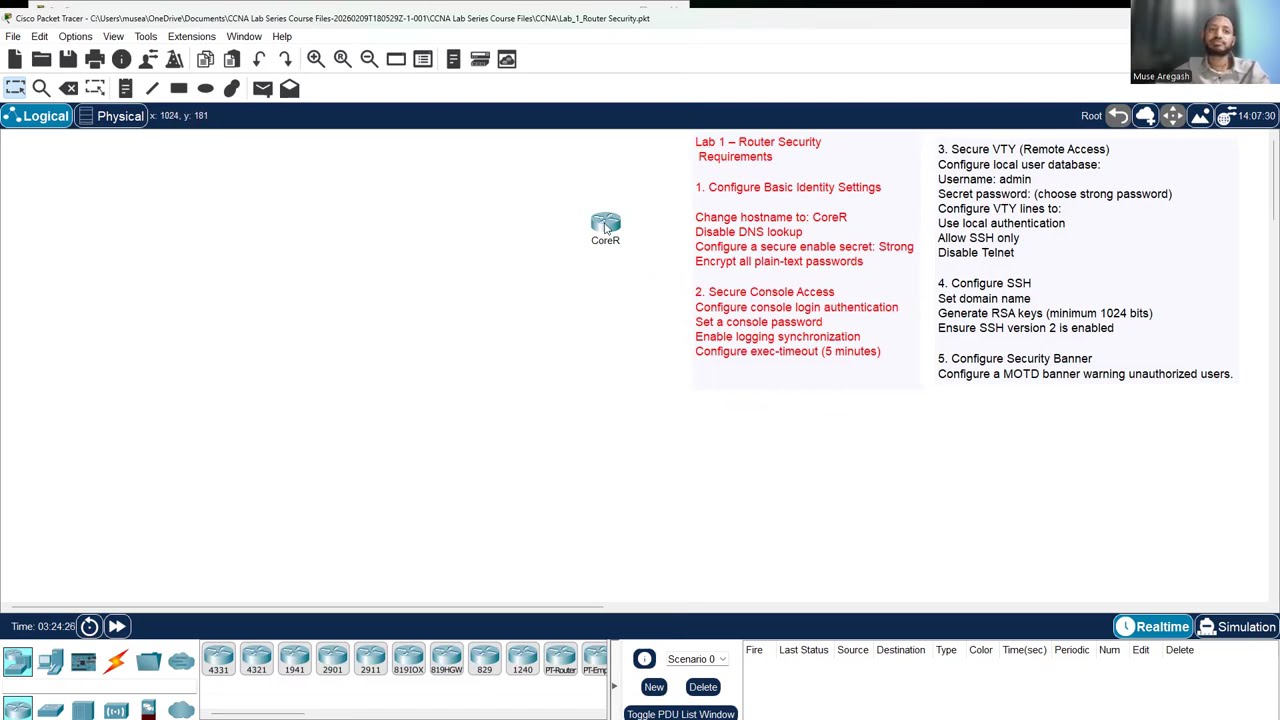 Cisco Router Authentication Lab – Console, Enable, and Local User Login Explained