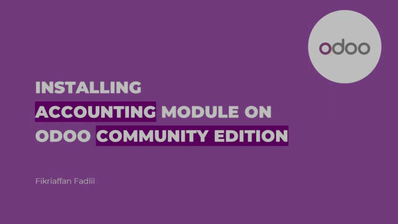 Installing Accounting Module in Odoo Community Edition