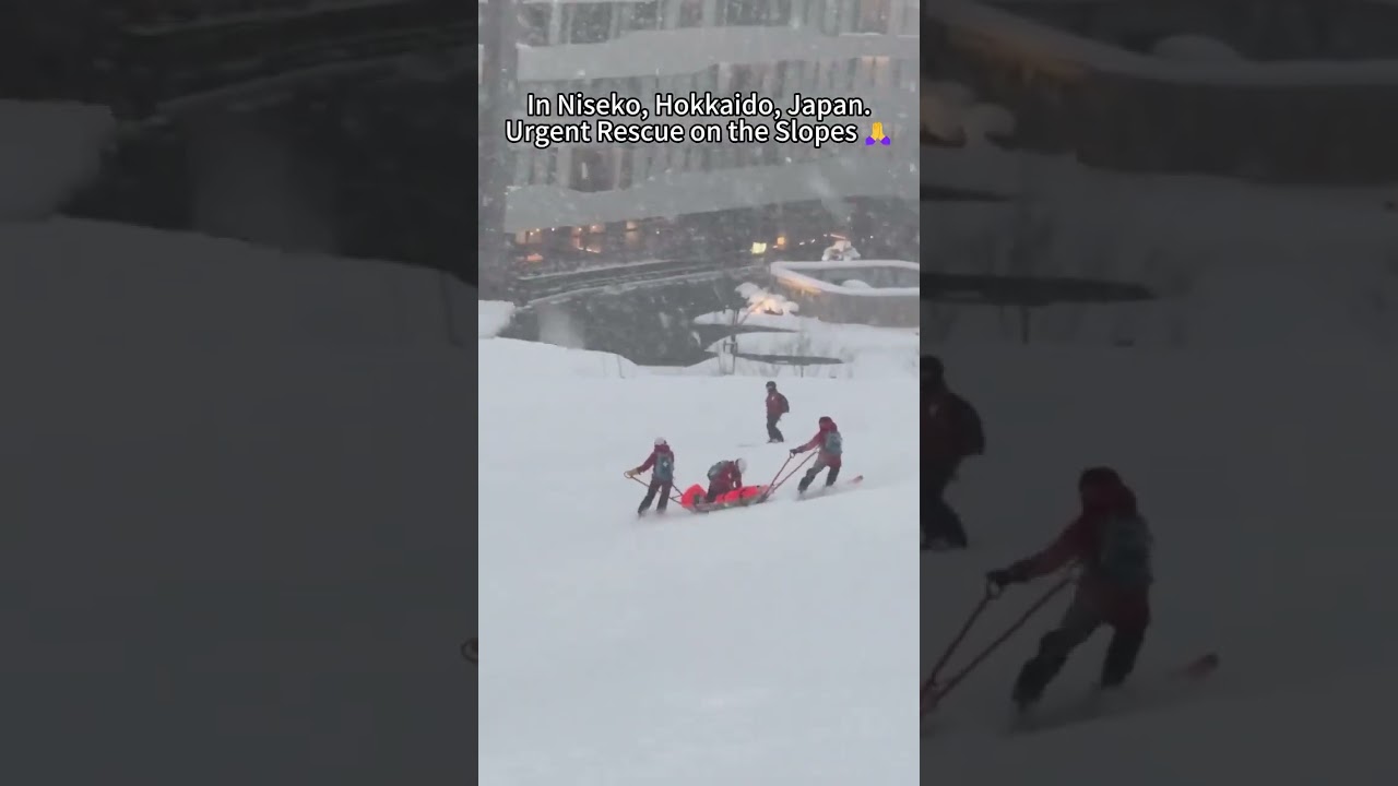 Rescate en Japón una patrulla de esquí transportaba a un esquiador mientras realizaba RCP🇯🇵🚨