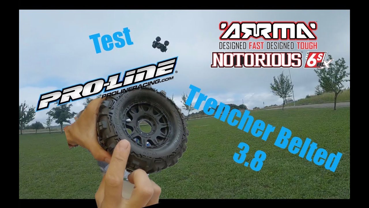 Unboxing, Test and Bash The Proline Trencher 3.8 Belted with my Arrma Notorious 6s ( DRRC Stunt )