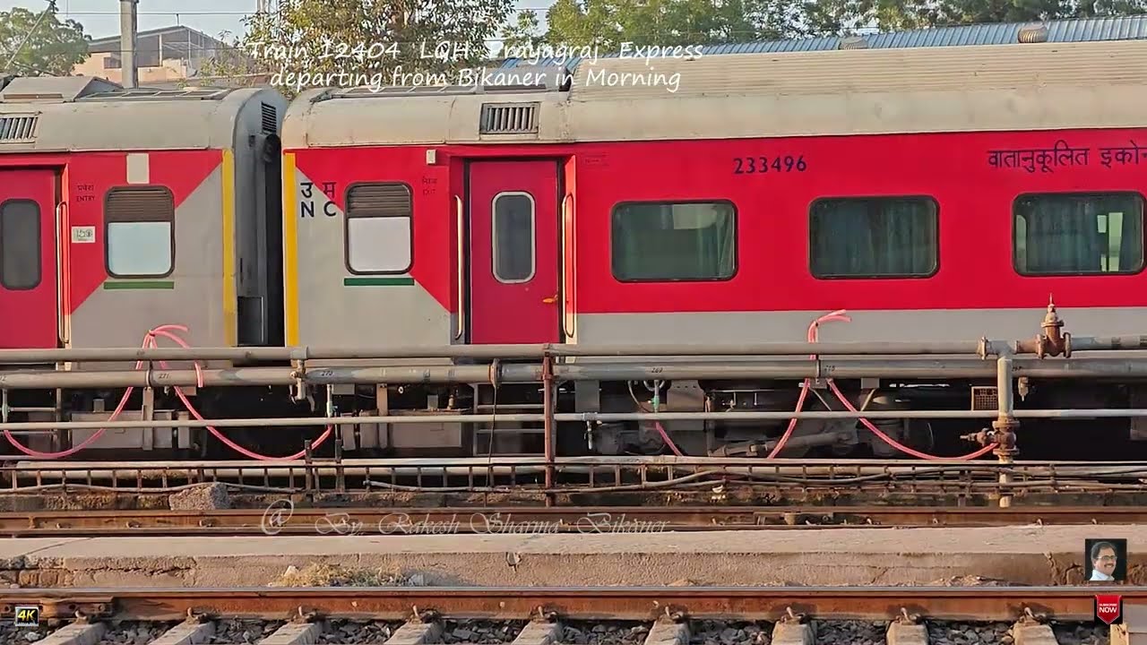 Train 12404 LGH Bikaner  Prayagraj Exp and Train 12457 Delhi Bikaner  SF Exp arriving on Bikaner