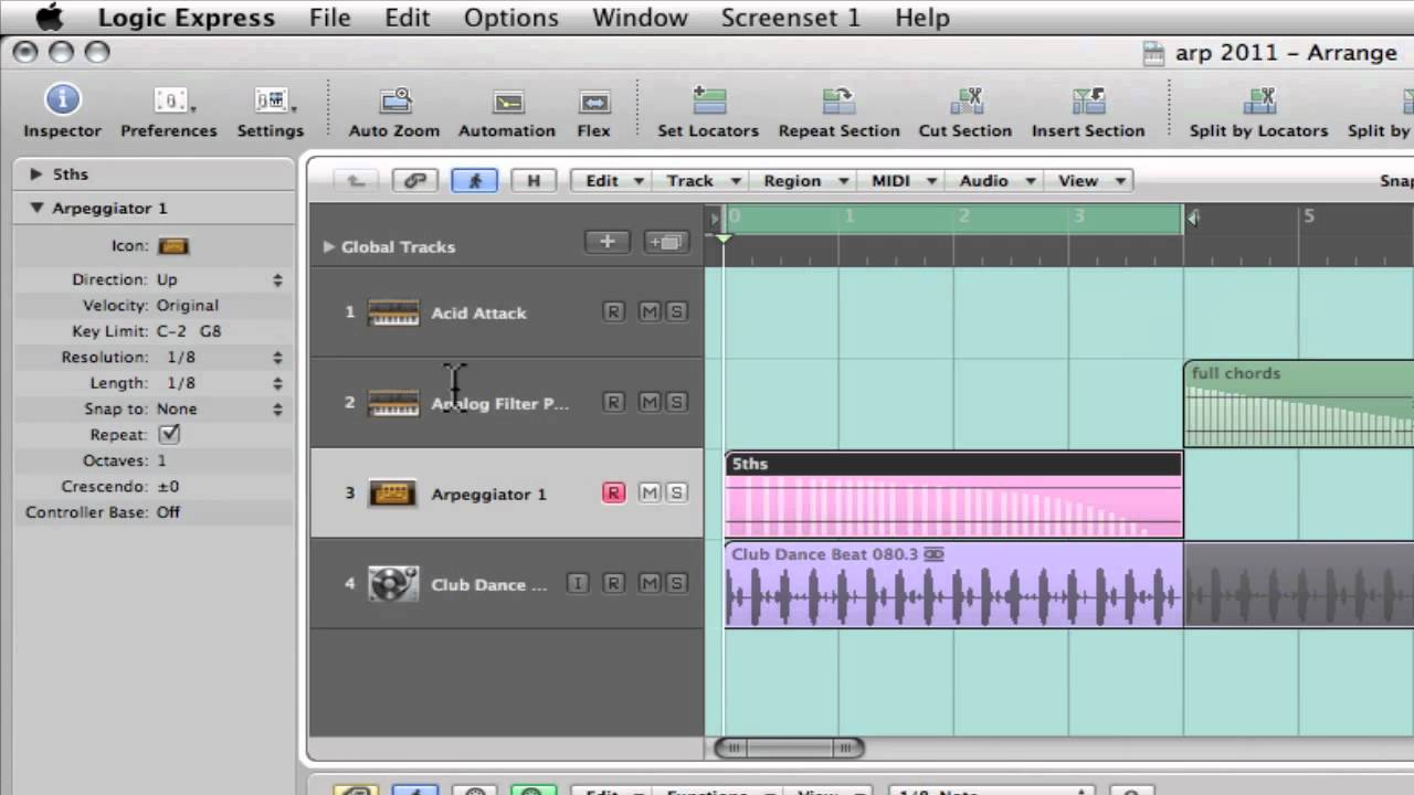 Arpeggiator in Logic 9