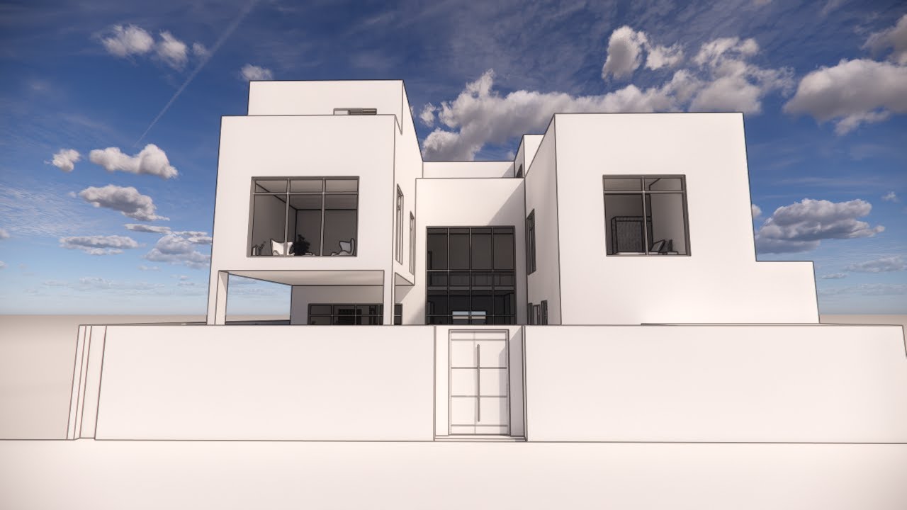تجوال افتراضي لفيلا سكني بقبو ودورين ومحلق  | مساحة 615م2 | اجيال 2