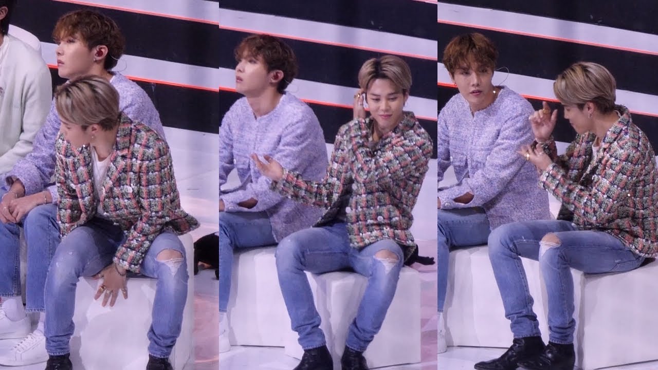 방탄소년단 (BTS) 제이홉 팬들을 위해 자리 옮기는 지민 직캠 BTS Reaction fancam 'NUEST - BET BET'