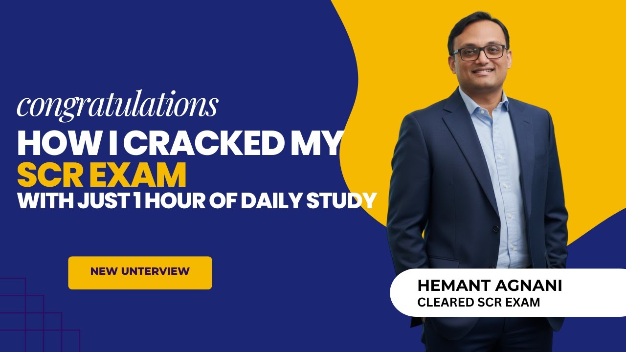 How I Cracked My SCR Exam with Just 1 Hour of Daily Study Ft. Hemant Agnani | SCR | Fintelligents
