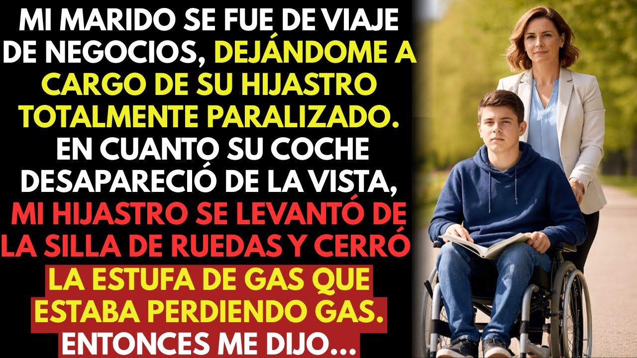 Mi marido se fue y su hijo “paralizado” 👨‍🦽 se levantó de golpe por una fuga de gas ⚠️y me susurró…🤫