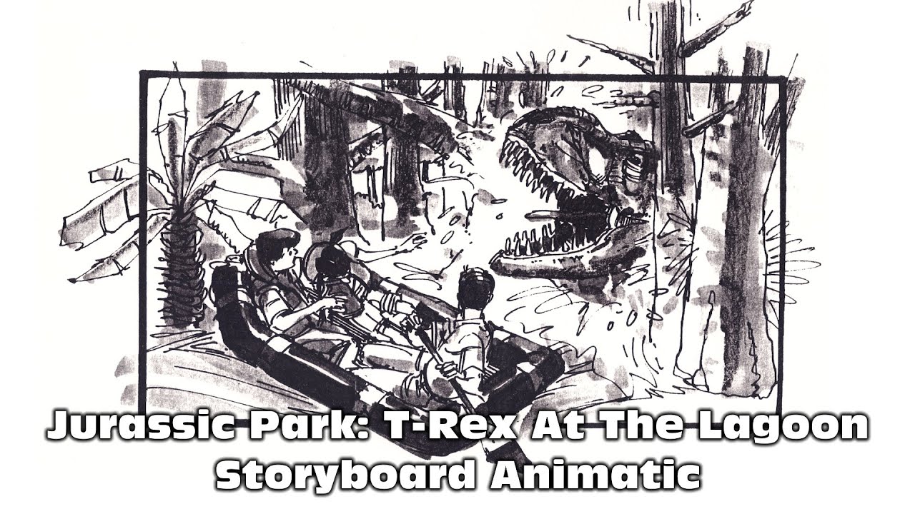 Jurassic Park - Tyrannosaurus Rex At The Lagoon Storyboard Animatic