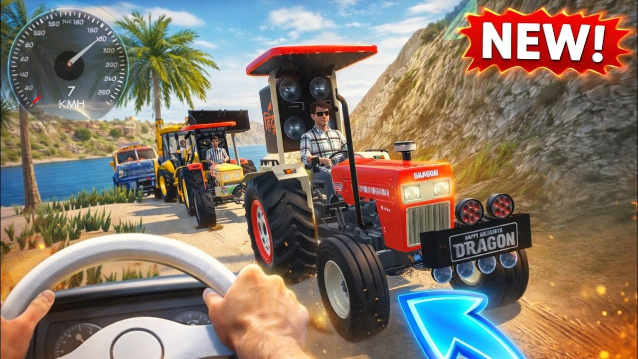 👇🚜 Desi Tractor vs JCB Towing Challenge 😱 | Real Farming 3D Gameplay #farmingsimulator #3dgames 