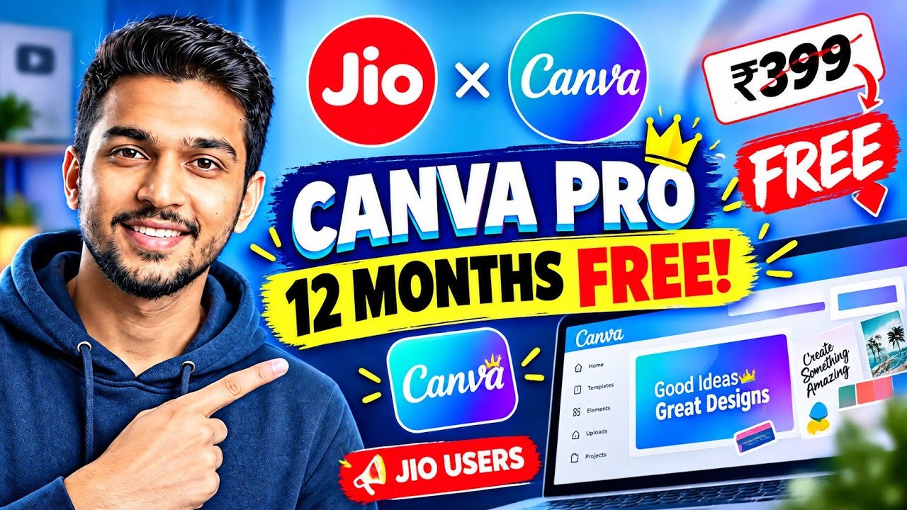 Jio Users 🔥 Canva Pro FREE for 12 Months! 😱