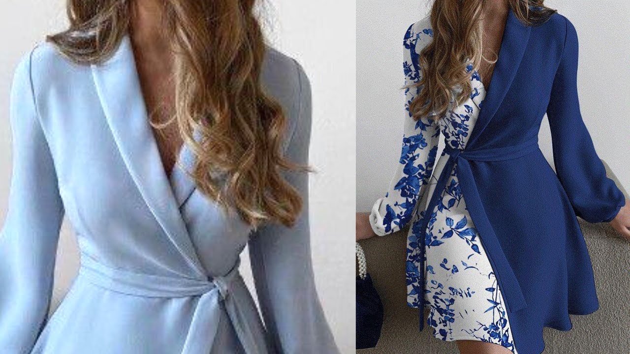 How to draft Shawl Collar Overlap Flare Dress