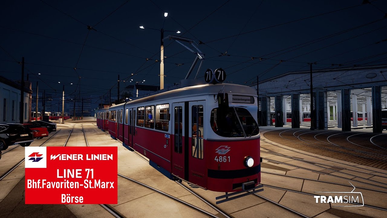 TramSim Vienna | Line 71 Bhf.Favoriten - St.Marx - Börse with E1!