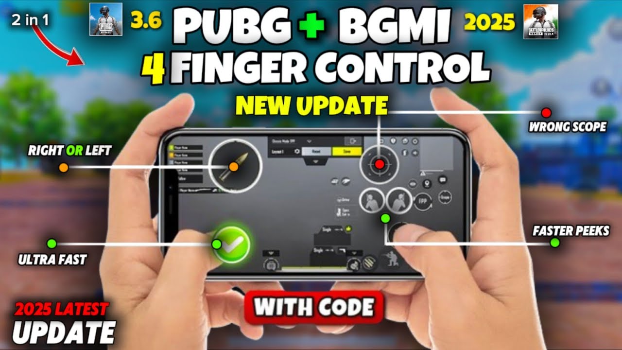 4 Finger Control Claw PUBG & BGMI🔥&bull; Best 4 Finger Control Settings | New Update 3.6 &bull; 2025 Latest