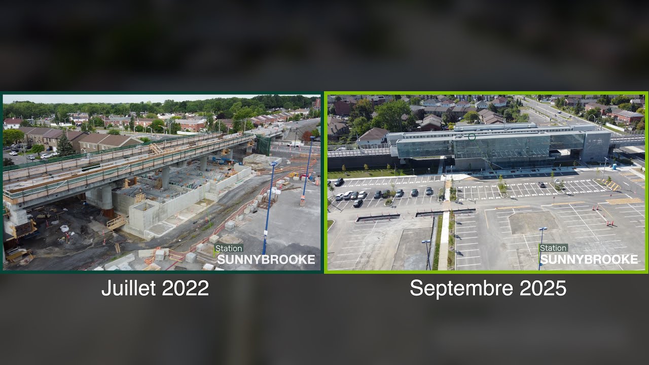 Construction du REM - 2022 vs 2025 - Ligne Deux-Montagnes complète
