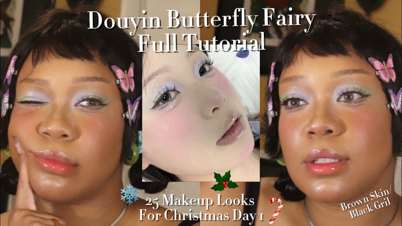 DOUYIN BUTTERFLY FAIRY MAKEUP | 25 Makeup Looks for Christmas Day 1 