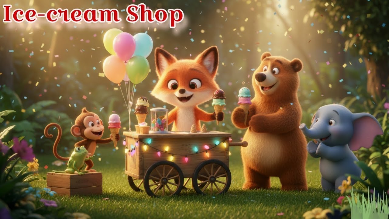 Lomdi Ki Ice Cream Shop | Funny Jungle Rhyme for Kids | 3D Animation