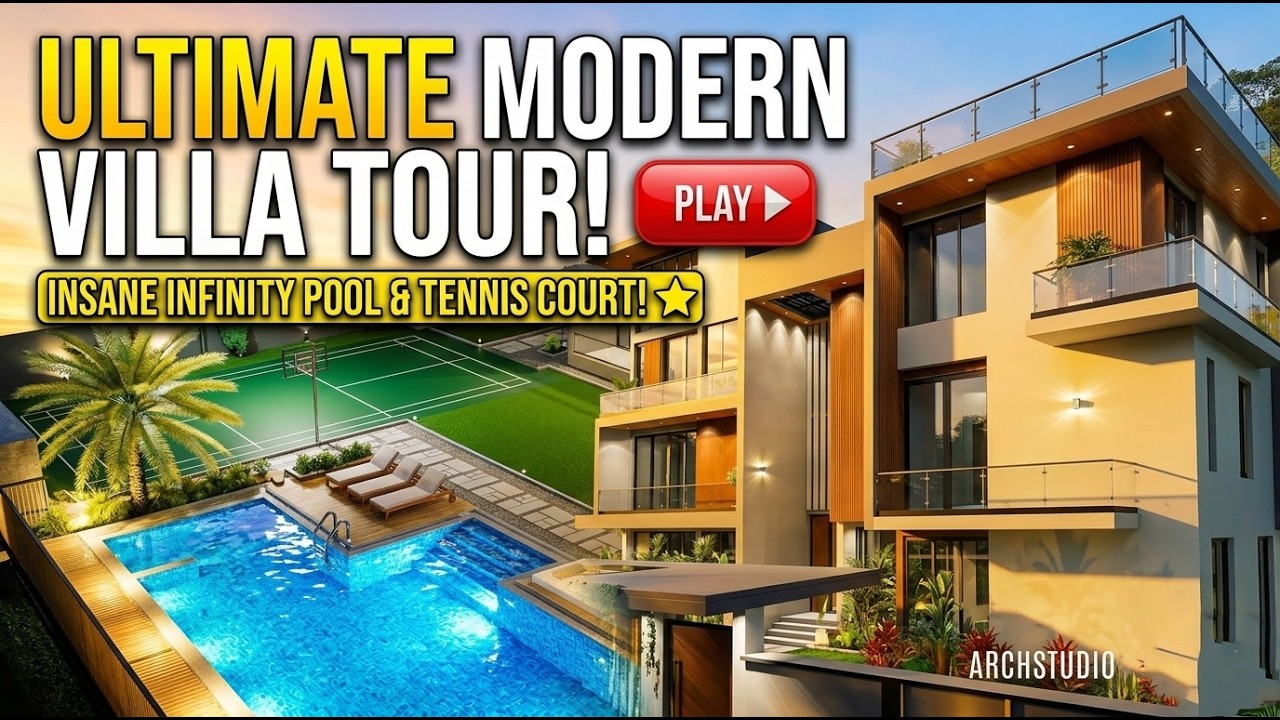 Modern Luxury Villa Tour | Amazing Exterior Design & Swimming Pool #architecture #landscape #villa