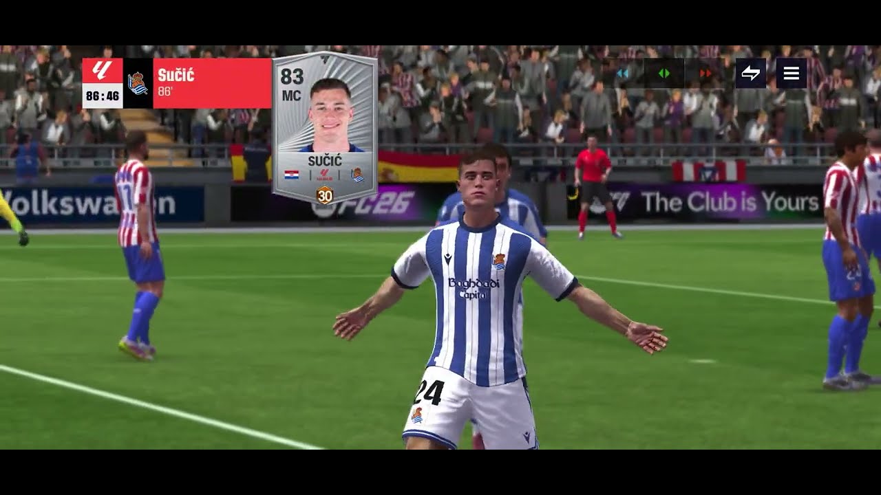 Sumulando el partido de Atlético de Madrid y Real Sociedad FIFA Mobile 2026
